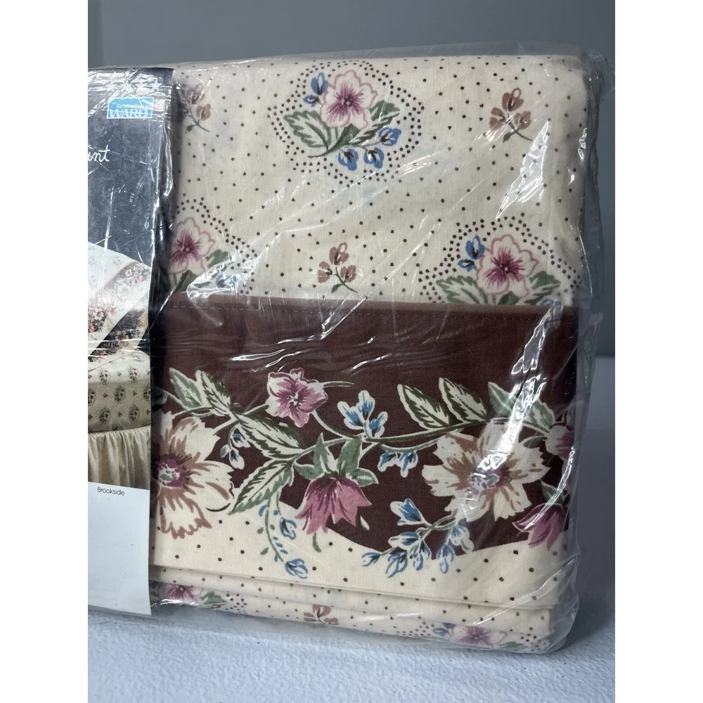 Vtg Montgomery Ward Full Size Flat And Fitted Sheets‎ Floral Brookside Percale